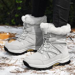 Fitness Shoes Hiking Boots Plus Velvet Snow Ladies And Men's Thick-soled Waterproof Travel Outdoor Hunting Winter Warm