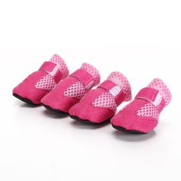 2024 Cute Dogs Pets Summer Sandals mesh soft sole walking and running breathable dog shoes puppy pup shoes