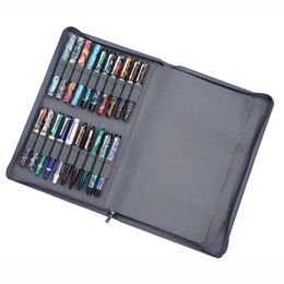KACO Pen Case Available for 40 Fountain Pen Rollerball Pen Grey Pouch Pencil Bag Case Holder Storage Organiser Waterproof 240222