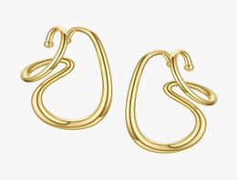 Stud ENFASHION Irregular Line Earrings For Women Gold Colour No Piercing Ear Cuff Fashion Jewellery Friends Gifts Kolczyki E1206 22103927495