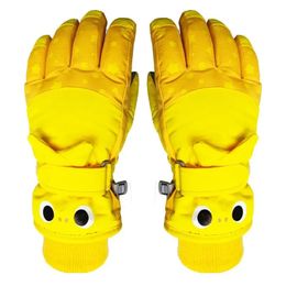 Cute Childrens Gloves Protect Warm Winter Girls Boys Primary Shool Students Play Snow Waterproof And Velvet FiveFinger 240226