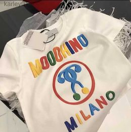 T-shirts designer White kids summer t-shirts Cotton High embroidery Letter Pattern t shirts boys and girls tees children t-shirt size 90-130cm 240306