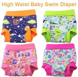 High Waist Baby Cloth Diaper Reusable Printed Trunks Kid Infant Washable Nappies High Quality Pool Pant Baby Swim Diaper Nappy LJ23744683