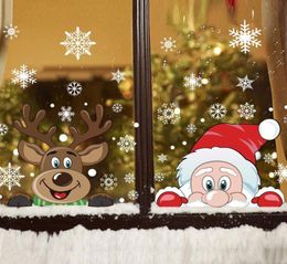 Wall Stickers Merry Christmas Fashion Santa Claus Window Room Decoration PVC Year Home Decor Removable9651130