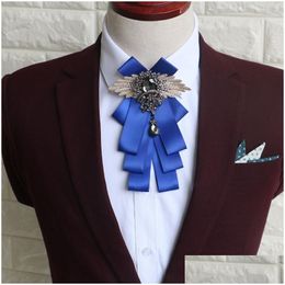 Bow Ties Men Bowtie 13 Colours Adjust The Buckle Grid Stripe Bow Tie Get Married Bowties For Fathers Day Christmas Gift Drop Delivery Dhwfr