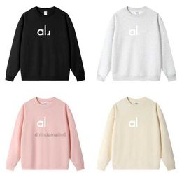AL Women Yoga Outfit Perfectly Oversized Sweatshirts Sweater Loose Long Sleeve Crop Top Fitness Workout Crew Neck Blouse Gym WCN0