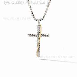 Designer David yurma Jewellery Cross Necklace Small Twisted Thread Coloured Pendant