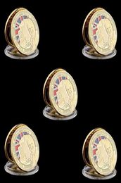 5pcs Royal Engineers Sword Beach 1oz Gold Plated Military Craft Commemorative Challenge Coins Souvenir Collectibles Gift1209493