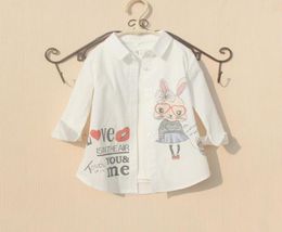 Girls Blouse 2020 Spring Children Clothes Cartoon Rabbit Long Sleeve Tops White Blouses for 8 To 12 Years Teenage Girls Shirt LJ204389141