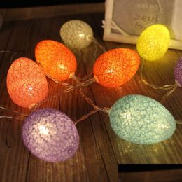 Party Decoration Battery Powered Easter Led Cotton Eggs Light String Colorf Egg Lights Wedding Xmas 5 Length Drop Delivery Home Gard Dhdak