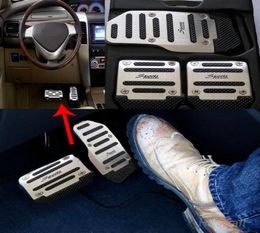 32PCS Antiskid Car Foot Pedals Set Kit Aluminum Alloy Nonslip Foot Brake Cover Manual Transmission Car Accessories Universal4894588