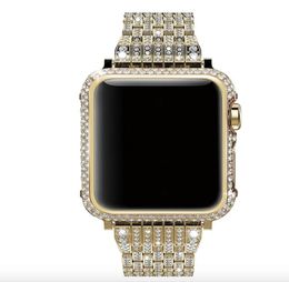 40mm 44mm Luxury Crystal Rhinestone Diamond Watch Band with Rhinestone Crystal Diamond Metal Bezel Cover case For Apple Watch Seri1516830