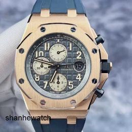 Classic Wrist Watch Tactical Wristwatch AP Royal Oak Offshore Series 26470OR Grey Disc 18K Rose Gold Mens Watch 42mm Credit Card