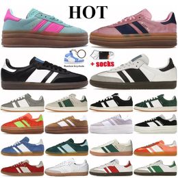 Gazelle Designer Running Shoes Platform Bold Pink Glow Pulse Mint Pink Core Black White Solar Super Pop Pink Almost Yellow Men Women Campus Sports Sneakers Trainers