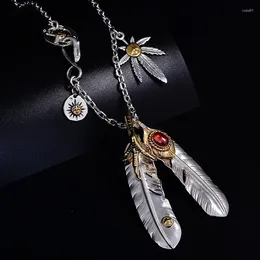 Pendants Angel's Wish Silver Horn Chain Necklace Takahashi Goro Wind Feather Long Men's Sweater Jewelry