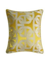 Contemporary Yellow Geometric Interior Decorative Pillow Case Square Floor Sofa Chair Home Deco Jacquard Woven Bedding Cushion Cov6104520