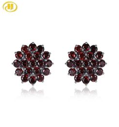 Natural Red Garnet S925 Silver Stud Earrings for Women 316 Carats Original Design Anniversary Engagement Gifts 2106183245802