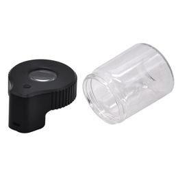 Smoking Plastic Glass LightUp LED Air Tight Proof Storage Magnifying Stash Jar Viewing Container Vacuum Seal Plastic Pill Box C1307722