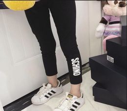 Kids thin leggings Letter Pattern Brand spring autumn baby girl clothes tide brand long pants Tights Plus size 100140cm Clothing 1521886