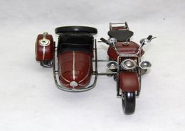 Tinplate Military Motorcycle Model Handmade Motor Tricycle Toy Furniture Decoration Work of Art Personalised for Gift Colle1686219