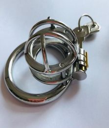 BDSM Stainless Steel Male device Adult Cock Cage With Round Cock Ring BDSM Sex Toy Bondage Men Belt7609579