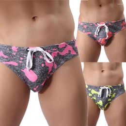 Underpants Men's Underwear Sexy Nylon Swimwear Men Shorts Camouflage Breathable Swim Trunks W0321