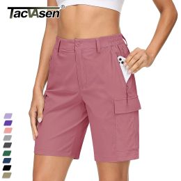 Shorts TACVASEN Hiking Shorts With 3 Zipper Pockets Womens Quick Dry Cargo Shorts Athletic Gym Fitness Casual Sports Travel Short Pants