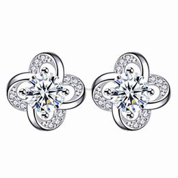 Stud clover designer stud earrings women girls shining bling crystal love geometry charm earring earings ear rings Jewellery 240306