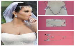 Cheap Tiaras Hair Bridal Accessories Wedding Headpiece In Stock Water Shape Crystals Wedding Hair Headpieces Tiaras Silver Hea1571956