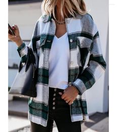 Men039s T Shirts For Women Plaid Long Sleeve Button Up Shirt Collared Tops And Blouse Autumn Winter Fashion Loose Casual Black 7617898