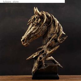 Decorative Objects Figurines Resin Animal Crafts Simulation Animal Sculpture Tiger Lion Golden Head Distressed Home Decoration Statue Handicraft Furnishings