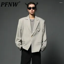 Men's Suits PFNW Niche Design Casual Suit Jackets Solid Colour Vintage Korean Fashion Male High Street Blazer 2024 Spring 28W3082