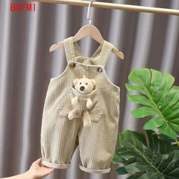 Childrens Bear Corduroy Overalls Spring Autumn Kids Clothes Toddler Overalls Boys Girls Casual Pants Baby Girl Jumpsuit 1-3Y 240226