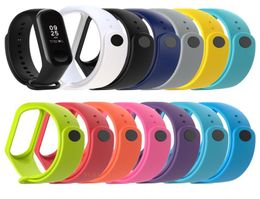 NEW Colourful Silicone Alternative Strap for Xiaomi Mi Band 3 smart Wristband replacement Wrist band Belt9446077