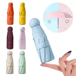 Umbrellas Mini Pocket Umbrella All-weather Macaron Colour Ultraviolet-proof Sunshade Five Fold Rain Gear TMZ