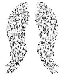 Large Angel Wings Pairs Iron on Hot Fix Rhine Transfer Bling Motif Diamond Applique for Crafts Clothes Bags Decoeated 1pair9672081