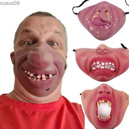 Designer Masks Halloween Funny Latex Half Face Clown Mask Unisex Half Face Red Lips Mask Mouth Mask Cosplay Costume Accessory