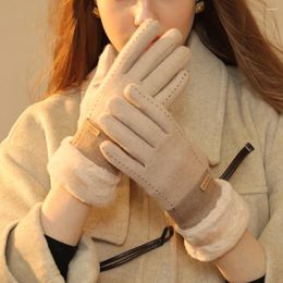 Cycling Gloves Women's Cashmere Winter Warm Wool Women Touchscreen Texting Mittens For Running Walking Commuting