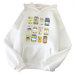 Women's Hoodies Girls Autumn Spring Women Long Sleeve Cottonployester With Intage Canned Pickles Printing Ladies Men Casual Wear