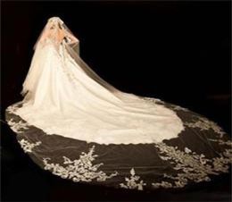 Charming High Quality 1 Layer Cathedral Bride Wedding Dress Veil With Sequins Crystal Comb White Ivory Bridal Accessories5366644