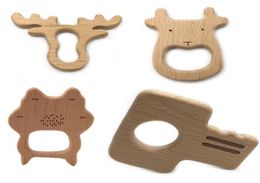 Wooden Teether Rings Natural Wood Teething Toys for InfantWooden Teether Animals for ToddlerBaby Soothing Pain Relief Toys4333731