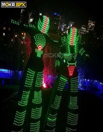 LED robot suit costume RGB Colour LED growing clothing luminous dance wear For party DJ disco nightclubs ktv supplies3504550