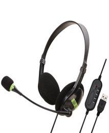 Telephone Headset USB With Microphone Noise Cancelling Computer PC Call Center Headphones Earphones4940333