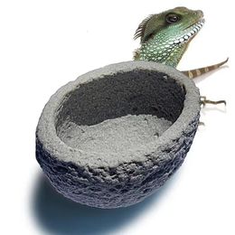 Resin Aquarium Pet Reptile Feeder Bowl Basin Food Water Pot Turtle Tortoise Scorpion Lizard Crabs Supplies Large Size 240226