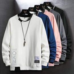 Mens Sweatshirt Casual Long Sleeves Shirts Men Streetwear Korean Fashion Crew Spring and Autumn Clothes For 240301