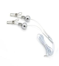 Electro Shock Nipples Clamps With Metal Ball Erotic SM Bondage Adult Game for Woman Estim Sex Products for Couples8735350