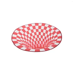 Carpets El Floor Cushion Washable Water Absorption Optical Illusions Mats Anti Slip Bedroom Home Decor Checkered Round Area Rug