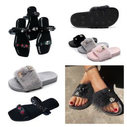 Designer Sandals Slippers Women Mens Flip Flops Luxury Flat Rubber Leather Women Shoes Big Head Beach Sexy Black Soot Fashion Slide GAI