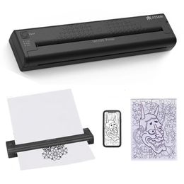 Small Wireless Thermal Tattoo Printer Transfer Machine Stencil Maker Line Drawing Po Printing Copier Art Accessories 240227