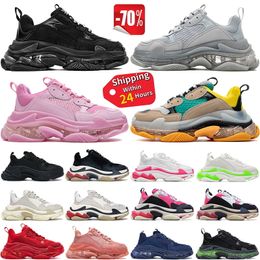 Uomo donna tela triple s scarpe eleganti firmate sneakers con piattaforma di lusso 06Balencaigaitiy-1 suola trasparente Sneaker nero bianco grigio argento rosso rosa blu scarpe da ginnastica da uomo